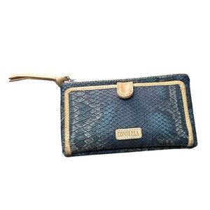 Consuela Blue RATTLER SLIM WALLET $125 Retail